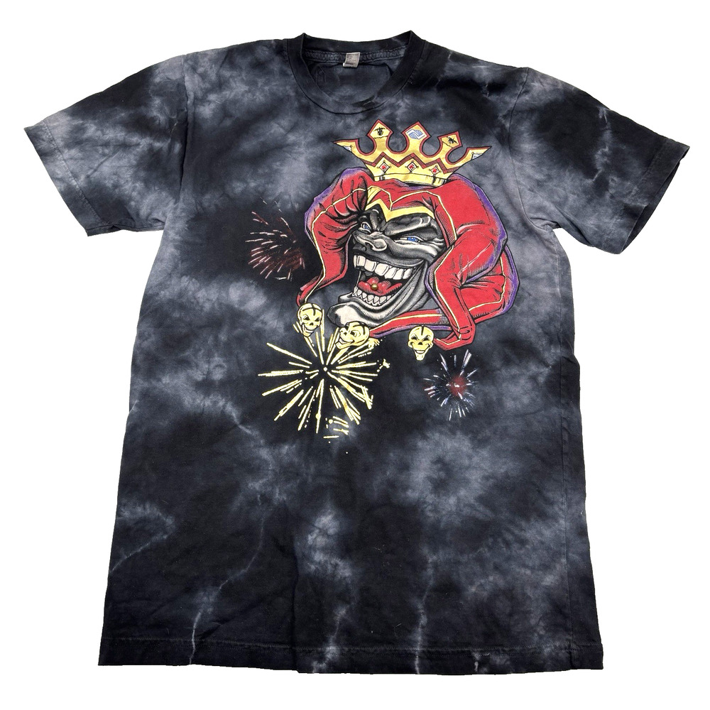 2009 Random Donkey Wear Acid Wash Jester Rhinestone Crown Tongue Piercing Shirt